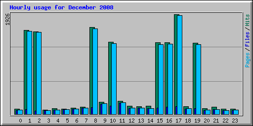 Hourly usage for December 2008