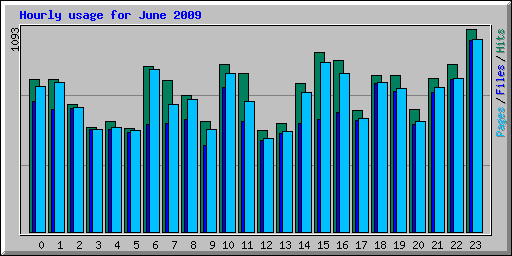 Hourly usage for June 2009