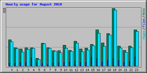 Hourly usage for August 2010