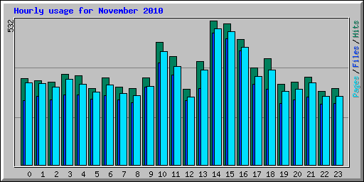 Hourly usage for November 2010